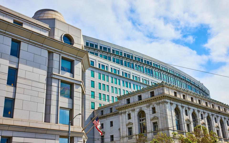 Exterior view of the California Supreme Court complex in San Francisco.